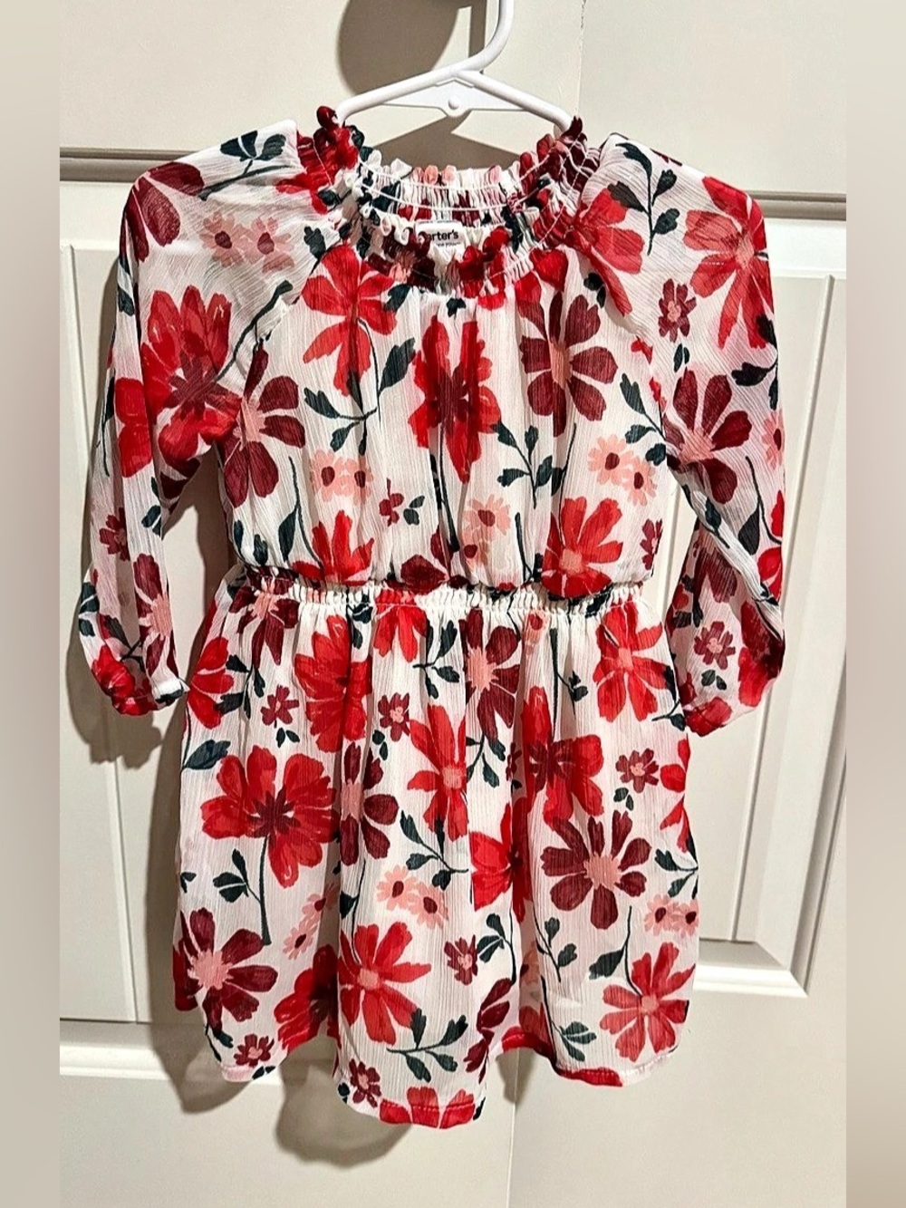 Carter's Floral Mini Dress in Red & White